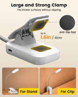 Lámpara de Lectura Portátil Flexible con 20 LED para el Cuidado de los Ojos, Recargable por USB de 1200 mAh, 90 Horas de Duración, con Clip para Libros, para Dormitorio, Venta al por Mayor