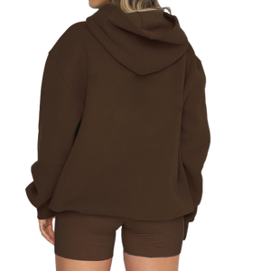 Tute a tracolla Casual con Logo personalizzato a manica lunga ampia a maniche lunghe e <span class=keywords><strong>canguro</strong></span> Set da donna pantaloni della <span class=keywords><strong>tuta</strong></span> <span class=keywords><strong>tuta</strong></span> da donna <span class=keywords><strong>tuta</strong></span> sportiva da donna - Product Image 4