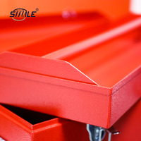 CHNSMILE Boîte de rangement d'outils de garage pliable à 3 niveaux en acier portable haut de gamme avec logo personnalisé, double verrouillage en métal et poignée
