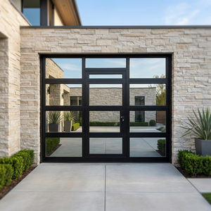 <span class=keywords><strong>Puerta</strong></span> de Garaje Seccional Enrollable y Plegable de Aluminio Aislado con Vidrio Templado, Diseño Personalizado ZS, Motor Eléctrico Automático - Product Image 6