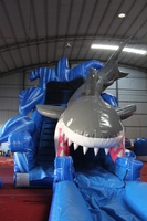 Ensemble de toboggan aquatique gonflable WINSUN Shark avec matériau en PVC, couleur et logo personnalisés pour une utilisation en extérieur, centre commercial, parc aquatique