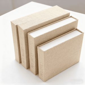 2026 haute qualité personnalisé feuille estampage logo <span class=keywords><strong>lin</strong></span> tissu boîte-cadeau magnétique Flip cadeau papier boîte - Product Image 2