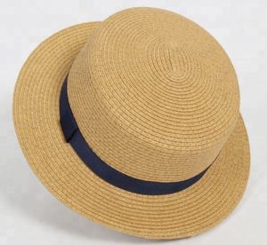 <span class=keywords><strong>Chapeau</strong></span> Plate Top Boater pour <span class=keywords><strong>Homme</strong></span> avec Ruban Gros Grain Bande Papier Paille pour Voyage Extérieur Style Décontracté - Product Image 4