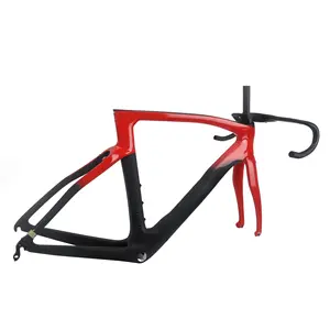 Modeus tinggi karbon kualitas baik serat kerikil sepeda Frame Set 700C Frame sepeda jalan Frameset balap Disc Brake jalan sepeda bingkai