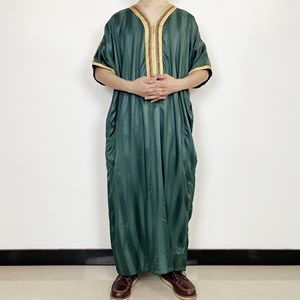 Nuevo Diseño <span class=keywords><strong>Al</strong></span> <span class=keywords><strong>Haramain</strong></span> Jubba, Kaftan Musulmán de Alta Calidad, Thobe Islámico Árabe de Manga Corta, Jubbah Qamis para Hombre - Product Image 2