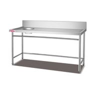 Table de préparation et de nettoyage de poisson en acier inoxydable commercial avec trou pour déchets, certifiée NSF, capacité robuste pour la transformation des produits de la mer