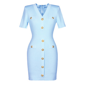 Nuovi Arrivi 2026: Abito in <span class=keywords><strong>Maglia</strong></span> Classico da Donna con Scollo a V Profondo e <span class=keywords><strong>Maniche</strong></span> <span class=keywords><strong>Corte</strong></span>, <span class=keywords><strong>Vestito</strong></span> Casual Lavorato a <span class=keywords><strong>Maglia</strong></span> - Product Image 1