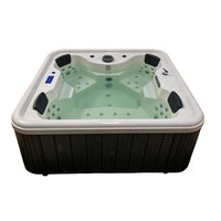 Baignoires Spa Acryliques Rectangulaires Autoportantes Design Moderne pour 4 Personnes, 10 Jets de Massage Hydromassant, Écologiques avec Système de Vidange, Idéales pour Villas et Hôtels