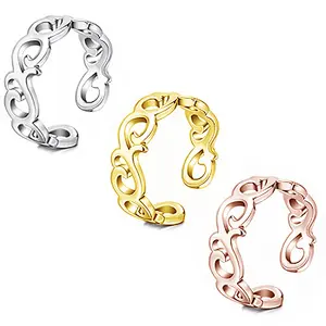Stainless Steel Toe Ring for Women Girl 18K Gold Plated Jewelry Adjustable Open Tail Stacking Rings Summer Beach Foot Jewelry
