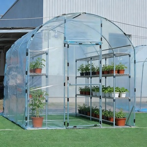 Serre portable en métal de 2x2x2m, <span class=keywords><strong>petit</strong></span> <span class=keywords><strong>tunnel</strong></span> polyvalent avec protection UV, <span class=keywords><strong>jardin</strong></span> écologique <span class=keywords><strong>pour</strong></span> plantes - Product Image 1