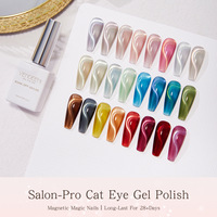 Zhihe 9D Cat Eye Designer DIY 15ml Gel de vernis à ongles LED 24 couleurs Super brillant Poudre magnétique Blanchissant Cristal Pierre Verre