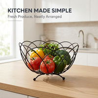 Panier à fruits en fil métallique avec revêtement en poudre DaS, panier de rangement pour fruits et légumes
