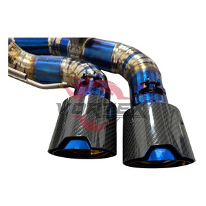 Escape trasero con válvulas Vortex Burnt Blue Titanium para BMW M8 S63, silenciador de carreras premium. - Product Image 3