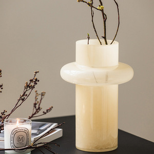 Jarrón de Vidrio <span class=keywords><strong>Fenton</strong></span> Vintage, Estilo Chino, Hecho a Mano, Color Jade Leche, Modelo para Arreglos Florales en Sala de Estar, Adorno de Alta Gama - Product Image 2