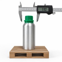 Bouteille en aluminium poli miroir de 300 ml avec bouchon vert, opaque, hermétique, pour huiles essentielles naturelles, écologiques et biologiques