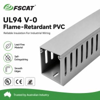 FSCAT Gris 2000x20x35mm LSZH Ducto de Cableado de Ranura Abierta con Tapa a Presión UL94V-0 CE RoHS para PanelBuilder Venta al por Mayor OEM