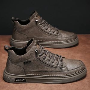 New Summer Men's Trendy All-Match Black PU Sports Casual <b>Sneakers</b> Breathable <b>Waterproof</b> Korean Walking Style Shoes - Product Image 1