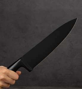 Kitchen Ware 13‑Piece Black Coated Kitchen <b>Knife</b> <b>Set</b> Household Cutlery <b>Set</b> with Two‑Tone Spliced Wooden <b>Knife</b> Block - Product Image 4