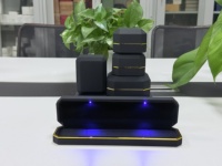 Boîte à bracelet LED octogonale prête à l'emploi, noire, avec chaîne longue, logo personnalisé disponible
