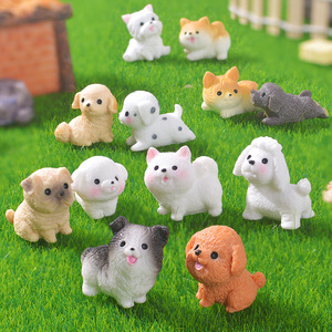 Figurines miniatures réalistes de chiot Border <span class=keywords><strong>Collie</strong></span> et d'ours en peluche, accessoires de décoration DIY, ornements de micro-paysage - Product Image 1