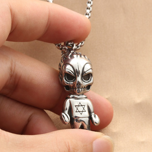 Pendentif <span class=keywords><strong>Pentagramme</strong></span> en Acier Titane Personnalisé, Collier Punk Rétro Tendance pour Hommes en Acier Inoxydable, Petit <span class=keywords><strong>Diable</strong></span> - Product Image 6
