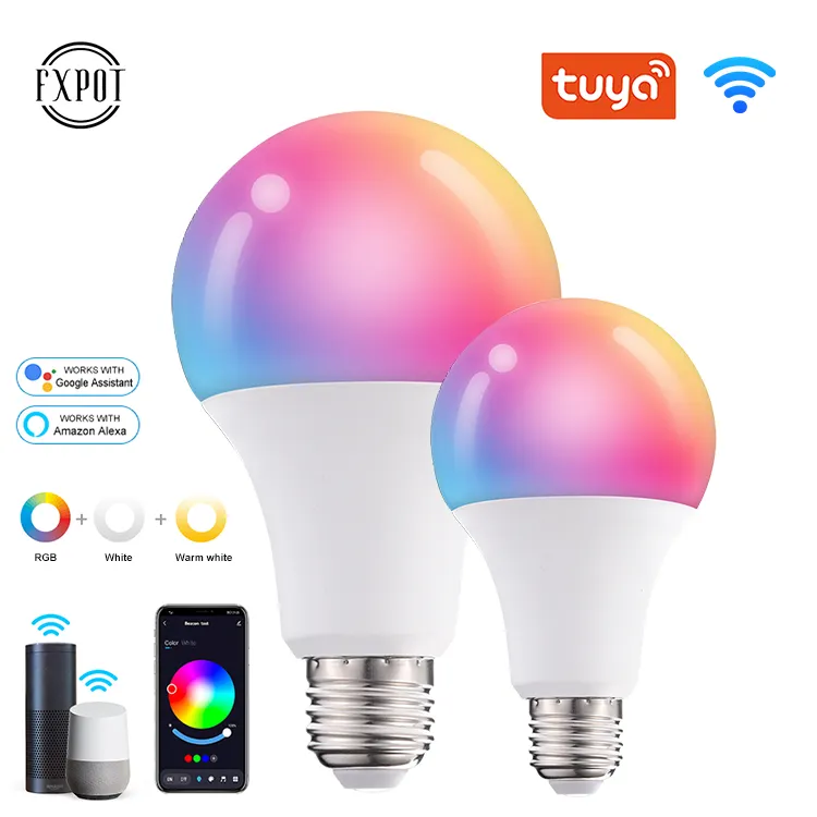 Fxpot Smart Led Light New Design WIFI Connect Tuya Smart Bulb Light RGB Dimming B22 E26 E27 10w Led Smart Bulb