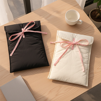 Sac pour ordinateur portable plat RR 11-13 pouces, adorable sac pour ordinateur portable moelleux et doux avec nœud papillon, sac pour ordinateur portable avec ruban doux, housse de protection pour ordinateur portable