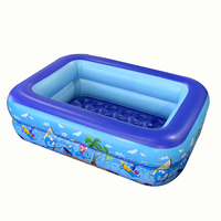 Piscine gonflable rectangulaire portable et pliable en PVC pour l'extérieur, adaptée aux enfants et aux adultes pour une utilisation familiale.
