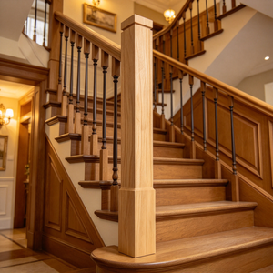Poteau de main courante en bois massif, poteau de balustrade, accessoires de garde-corps pour escalier intérieur - Product Image 3