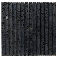 Mosaïque en pierre volcanique naturelle, marbre 3D, arc concave-convexe, cannelé, poli, durable, imperméable, pour villa, hôtel, salon