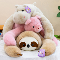 Coussin en peluche lesté à long bras de 50/60 cm |   Raton-laveur Koala Ours Paresseux Dinosaure |   Cadeau en peluche en gros