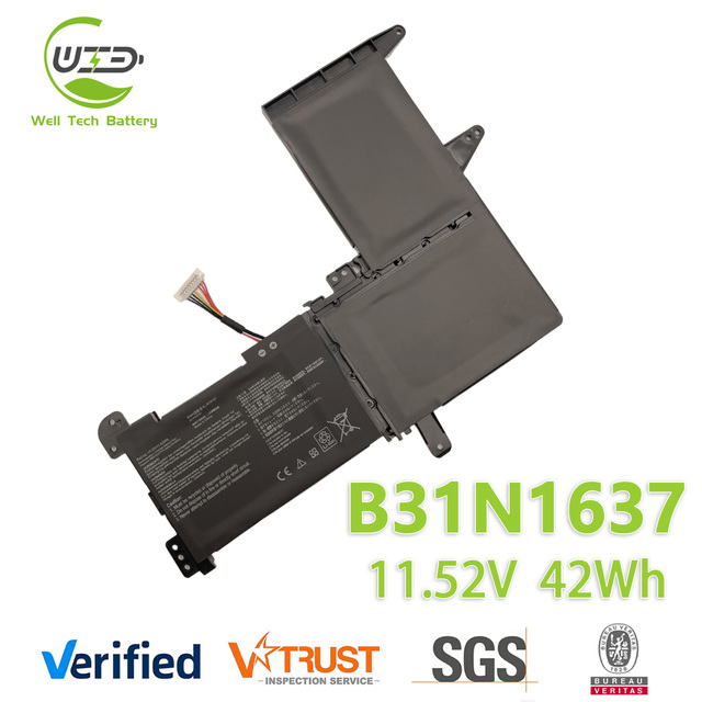 Brand New 42Wh B31N1637 Laptop Battery for Asus S5100U UQ X510UN-1A Notebook Li-Polymer Battery