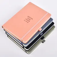 Gepersonaliseerde A5 Lederen Dagboek Elastische Band Planner Custom Afdrukken Zelfzorg Journal Notebook