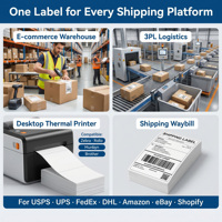 Étiquettes codes-barres thermiques directes autocollantes en gros pour usine, plusieurs tailles 100x150 4x6, pour l'expédition et l'emballage de marchandises et le stockage