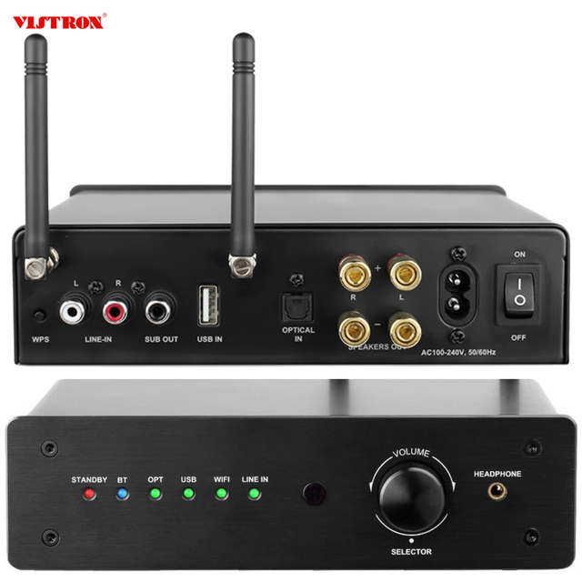 Vistron Audio Hi-Res Network Wireless Streaming 2x50W Amplifier A/V Home Theater Receiver Works with for Alexa