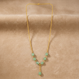 Collier Lariat en laiton italien plaqué rhodium avec perles imitation perle pour femme, bijoux minimalistes pour mariage - Product Image 6