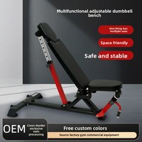 Banc de musculation multifonctionnel réglable, équipement de musculation pour la salle de sport, chaise de fitness pliable pour la maison, métal, acier inoxydable