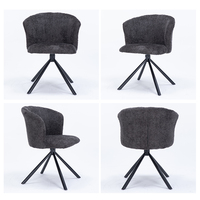 Nouveau design Mobilier de restaurant Chaise de salle à manger nordique moderne et confortable sans accoudoirs en velours pivotant