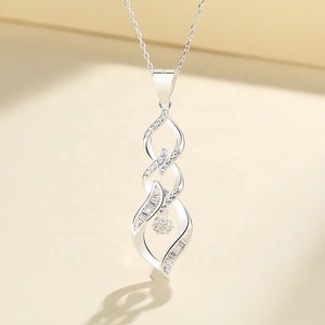 Xoắn ốc Hollow Shape sao <span class=keywords><strong>2</strong></span> Carat moissanite Sterling Silver 925 mặt dây chuyền đồ trang sức thời trang dây chuyền cho phụ nữ - Product Image 4