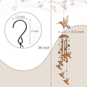 Campanas de Viento Metálicas para Exteriores, Regalo Musical para Amantes de las Aves, Adornos Conmemorativos para Jardín, Decoración con Tubos de Aluminio - Product Image 2