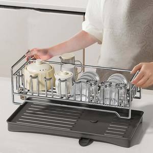 فوق حوض تجفيف الأطباق ، رف تخزين أحادي الطور من الفولاذ المقاوم للصدأ مع رف أطباق - Product Image 2