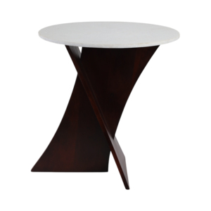 Elegante Tavolino d'Appoggio con Piano in Marmo Lucido e Base a Croce, Arredamento Moderno per Camera da Letto - Product Image 1