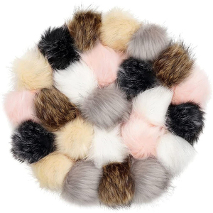 Pompones de Pelo Sintético de Zorro y Mapache al por Mayor de Fábrica con Broche/Alfiler/Pegatina - Product Image 4