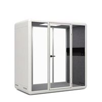 Cabine téléphonique insonorisée sur roues en promotion pour bureau, pod d'enregistrement vocal acoustique pour espace de coworking ou bureau ouvert