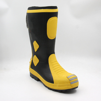 Bottes de sécurité anti-choc à embout d'acier et semelle intermédiaire anti-perforation en Kevlar, en caoutchouc et néoprène, pour hommes, idéales pour la lutte contre les incendies (vente en gros)