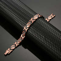 Bracelets en cuivre pour femmes, best-seller, 99,99% cuivre pur, énergie, zircon, aimant, bracelet fait main, taille réglable