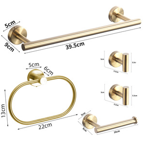Iron Round Wall-Mounted <b>Towel</b> Rack with Nickel Finish Modern Design Easy to Clean for Bathroom Use - Product Image 1
