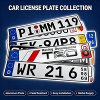 Plaque d'immatriculation automobile en aluminium de haute qualité, résistante aux intempéries, protégée contre les UV, pré-perforée, adaptable à tous les véhicules
