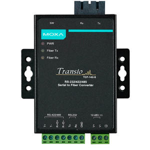 Convertisseur MOXA de qualité industrielle RS-232/422/485 à <span class=keywords><strong>fibre</strong></span> <span class=keywords><strong>optique</strong></span> Adaptation du <span class=keywords><strong>débit</strong></span> en bauds Contrôle automatique du TCF-142-M-ST-T de flux de données - Product Image 2