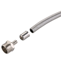 Tuyau de plomberie F1/2*M1/2, tuyau tressé en métal haute pression, tuyau flexible en acier inoxydable 304